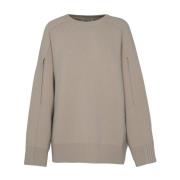 Cropped Fit Sweater met gegraveerd logo Lanvin , Beige , Dames