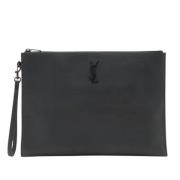 Pre-owned Leather clutches Yves Saint Laurent Vintage , Black , Heren