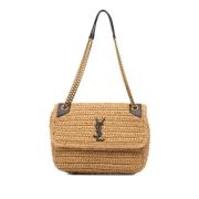 Pre-owned Raffia shoulder-bags Yves Saint Laurent Vintage , Beige , Da...