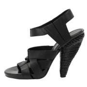 Pre-owned Leather sandals Bottega Veneta Vintage , Black , Dames