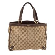 Pre-owned Canvas totes Gucci Vintage , Beige , Dames