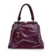 Pre-owned Leather handbags Yves Saint Laurent Vintage , Purple , Dames