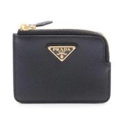 Pre-owned Leather wallets Prada Vintage , Black , Dames