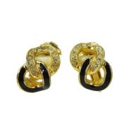 Pre-owned Metal earrings Dior Vintage , Yellow , Dames