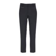 Stijlvolle Blauwe Wol Cropped Broek Brunello Cucinelli , Blue , Dames