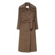 Luxe Fragore Jas in Leer Max Mara , Brown , Dames