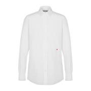 Wit Hart Geborduurd Overhemd Moschino , White , Heren