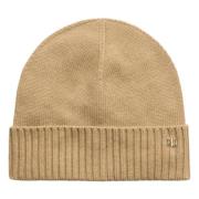 Kameel Wollen Blend Beanie Muts Ralph Lauren , Brown , Dames