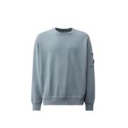 Diagonaal Fleece Sweatshirt C.p. Company , Blue , Heren