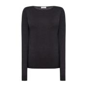 Luxe Cashmere Crewneck Sweater Brunello Cucinelli , Black , Dames