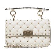 Rockstud Ivoor Gewatteerde Leren Tas Valentino Garavani , Beige , Dame...