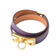 Pre-owned Leather bracelets Hermès Vintage , Purple , Dames