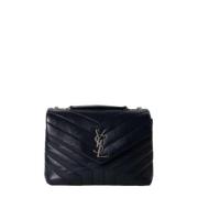 Pre-owned Leather shoulder-bags Yves Saint Laurent Vintage , Blue , Da...