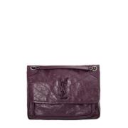 Pre-owned Leather shoulder-bags Yves Saint Laurent Vintage , Purple , ...