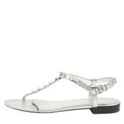 Pre-owned Leather sandals Balenciaga Vintage , Gray , Dames