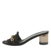 Pre-owned Satin sandals Burberry Vintage , Black , Dames