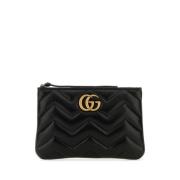 Marble Pattern Vacuum Trap Maxi Clutch Gucci , Black , Dames