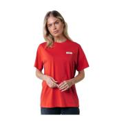 Loosefit Tee Lange Mouw Uni Label Colourful Rebel , Red , Dames