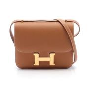 Pre-owned Canvas shoulder-bags Hermès Vintage , Brown , Dames