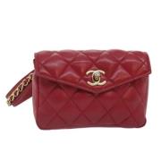 Pre-owned Leather crossbody-bags Chanel Vintage , Red , Dames