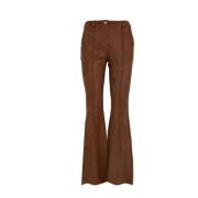 Bruine leren flared broek Pennyblack , Brown , Dames