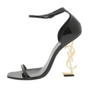 Pre-owned Leather sandals Yves Saint Laurent Vintage , Black , Dames