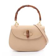 Pre-owned Leather gucci-bags Gucci Vintage , Beige , Dames