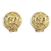 Pre-owned Metal earrings Dior Vintage , Yellow , Dames