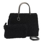 Pre-owned Canvas handbags Salvatore Ferragamo Pre-owned , Black , Dame...