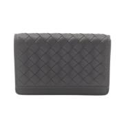 Pre-owned Leather wallets Bottega Veneta Vintage , Black , Heren