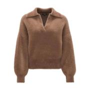 Stijlvolle Pullover met Uniek Ontwerp Opus , Brown , Dames