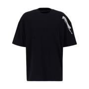 Flock Logo T-Shirt Zwart 2024 Alpha Industries , Black , Heren