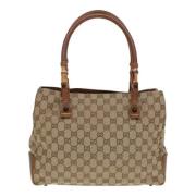 Pre-owned Canvas totes Gucci Vintage , Beige , Dames