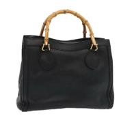 Pre-owned Leather handbags Gucci Vintage , Black , Dames