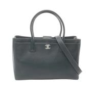 Pre-owned Leather totes Chanel Vintage , Blue , Dames