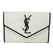 Pre-owned Leather wallets Yves Saint Laurent Vintage , White , Dames