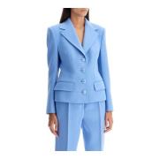 Elegante wollen crêpe jas Dolce & Gabbana , Blue , Dames