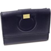 Pre-owned Leather wallets Salvatore Ferragamo Pre-owned , Blue , Dames