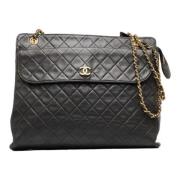 Pre-owned Leather chanel-bags Chanel Vintage , Black , Dames