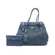 Pre-owned Canvas totes Prada Vintage , Blue , Dames