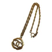 Pre-owned Metal necklaces Chanel Vintage , Yellow , Dames