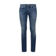 Slim Fit Blauwe Denim Jeans Dondup , Blue , Heren