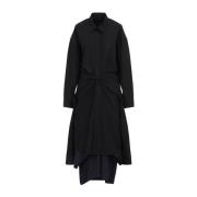 Zwarte Maxi Gepatchte Overhemd Balenciaga , Black , Dames