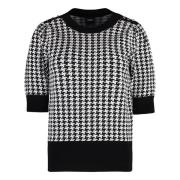 Houndstooth Gebreide Top met Versierde Knopen Hugo Boss , Black , Dame...