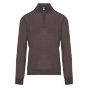 Wollen Half-Zip Gebreide kleding Gran Sasso , Brown , Heren