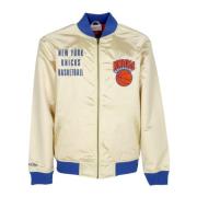 New York Knicks Vintage Logo Bomber Jack Mitchell & Ness , Yellow , He...