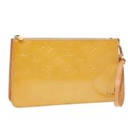 Pre-owned Leather pouches Louis Vuitton Vintage , Beige , Dames