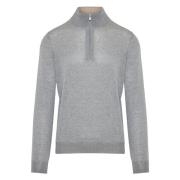 Wollen Half-Zip Gebreide Kleding, Gemaakt in Italië Gran Sasso , Gray ...