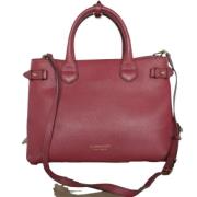 Pre-owned Leather handbags Burberry Vintage , Red , Dames