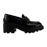 Zwarte leren instap mocassin schoenen Tod's , Black , Dames